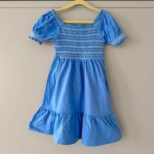 NWOT Mini Boden Blue Smocked Girls Dress (4/5)